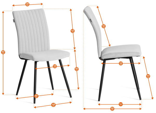 Стул обеденный Monte Carlo TREND, экокожа, бежевая, 49х51х93 см фото № 17