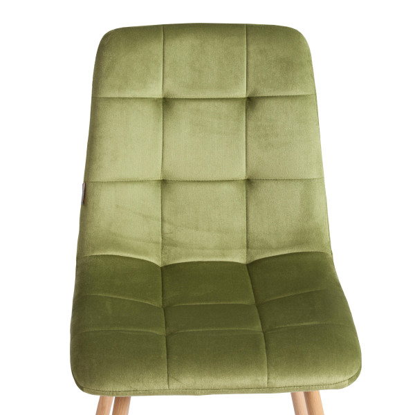 Стул CHILLY (mod. JSC-220) Велюр/металл , 44,5х52,5х88 см, Green (зеленый) HLR54 / натуральный фото № 6