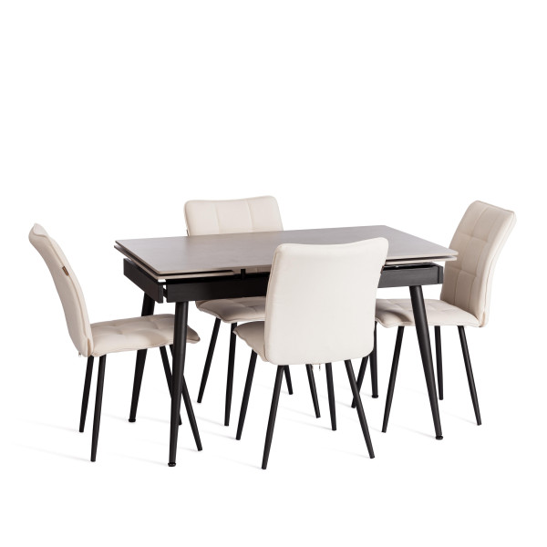 Стул обеденный Bari LT, флок , молочный/черный, 4, 41х55х89 см фото № 10