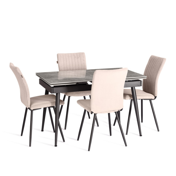 Стул обеденный Monte Carlo TREND, флок , бежевый/черный, 7, 49х51х93 см фото № 15