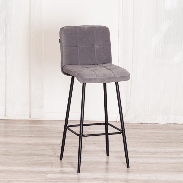 Барный стул  Medeo/Медео велюр, серый, 29, 45х56х113 см фото № 15