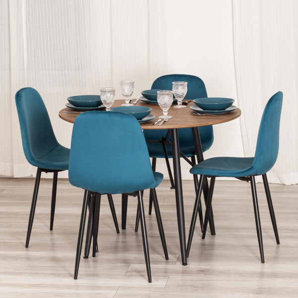 Стул BREEZE (mod. 4724) Велюр/металл , 44 х 53 х 87 см, Dark turquoise (темно-бирюзовый) HLR62 / черный фото № 12