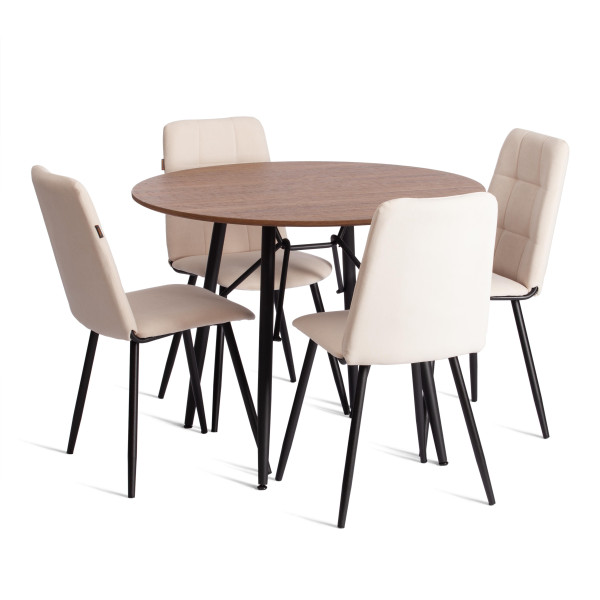 Стул обеденный Asti TREND, флок , молочный/черный, 4, 47х54х86 см фото № 10