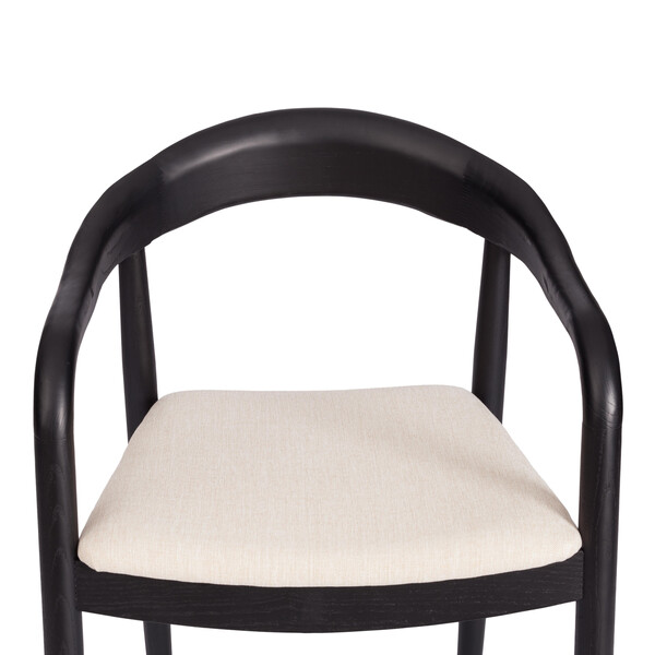 Стул BALDUR (mod.XMS-CB2921D) дерево вяз/ткань лен, 49х52х76,5 см, черный/бежевый лен фото № 7