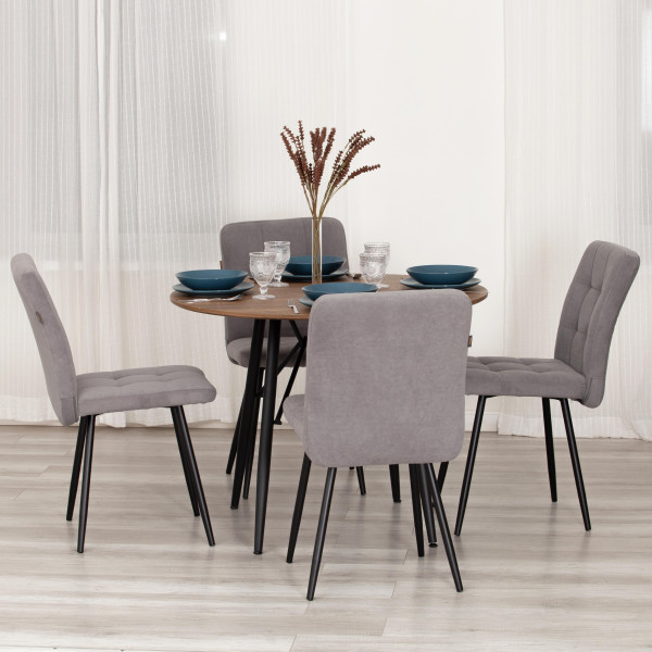 Стул обеденный Medeo LT, флок , серый/черный, 29, 45х56х89 см фото № 10