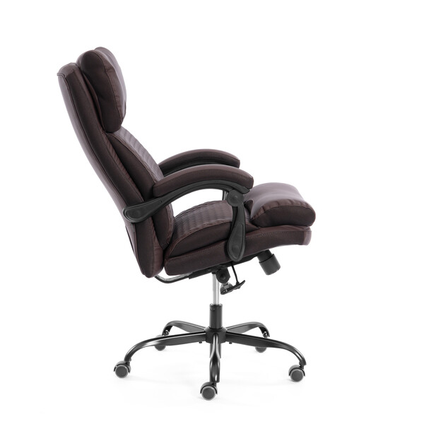 Кресло Chief metalBL  кож/зам/ткань, коричневый/коричневый стеганный, 36-36/36-36 стеганный/TW-24 фото № 3