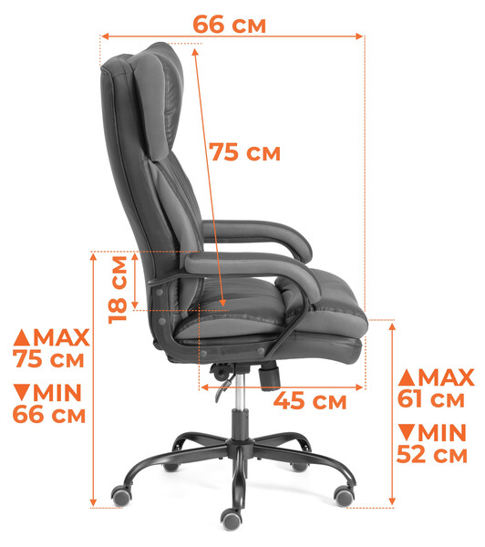 Кресло Chief metalBL  кож/зам/ткань, коричневый/коричневый стеганный, 36-36/36-36 стеганный/TW-24 фото № 16