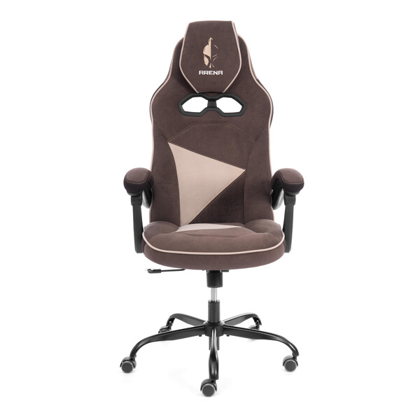 Кресло Arena metalBL велюр, коричневый/бежевый, 6/7 фото № 6