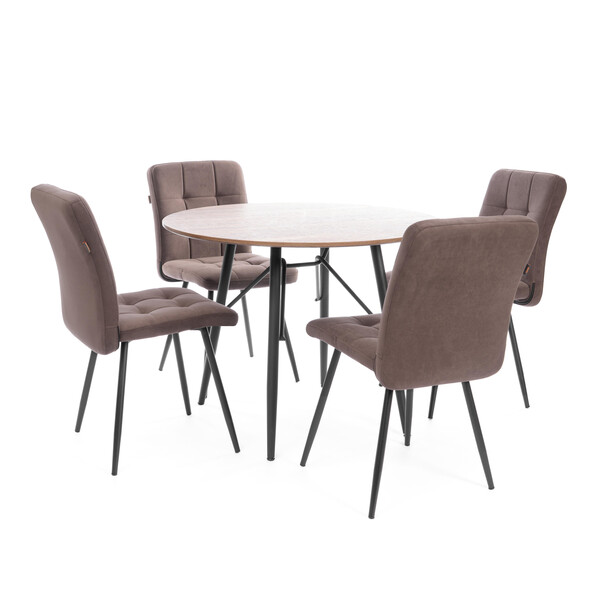 Стул обеденный Medeo велюр, коричневый, 6, 47х56х89 фото № 10