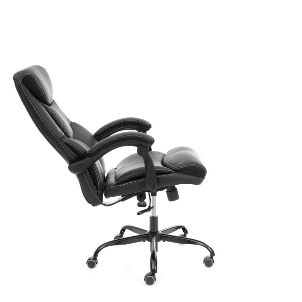 Кресло Cambridge metalBL кож/зам/ткань, черный/черный, 36-6/11 фото № 3