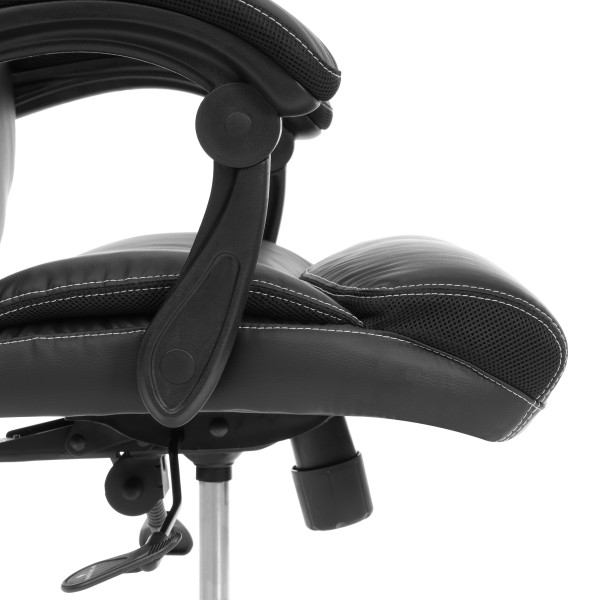 Кресло Cambridge metalBL кож/зам/ткань, черный/черный, 36-6/11 фото № 12