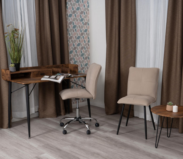 Комплект кресло + стул Sweet LT, флок , бежевый/черный, 7, 41х55х88 см фото № 10