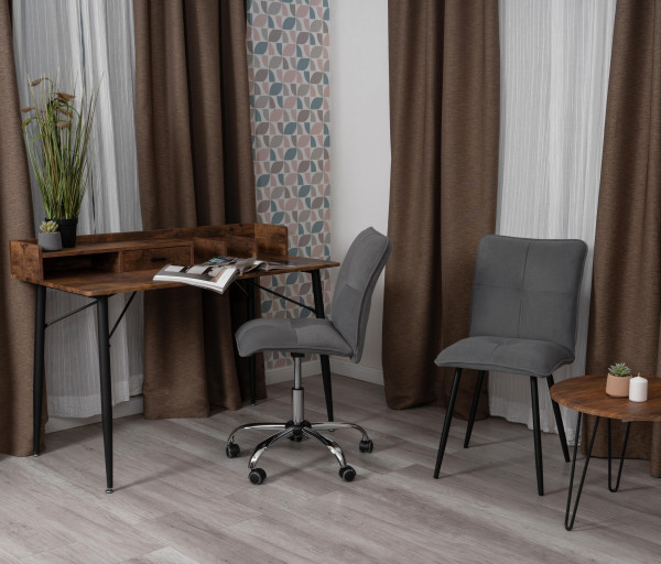 Комплект кресло + стул Sweet LT, флок , серый/черный, 29, 41х55х88 см фото № 10