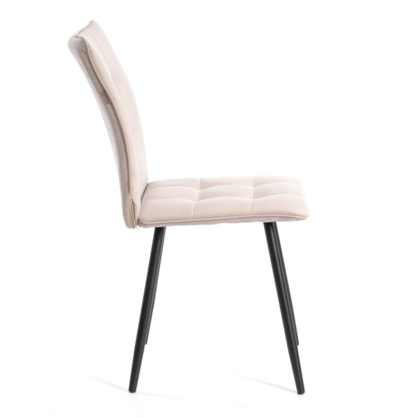 Комплект кресло + стул Bari LT, флок , бежевый/черный, 7, 41х55х89 см фото № 3