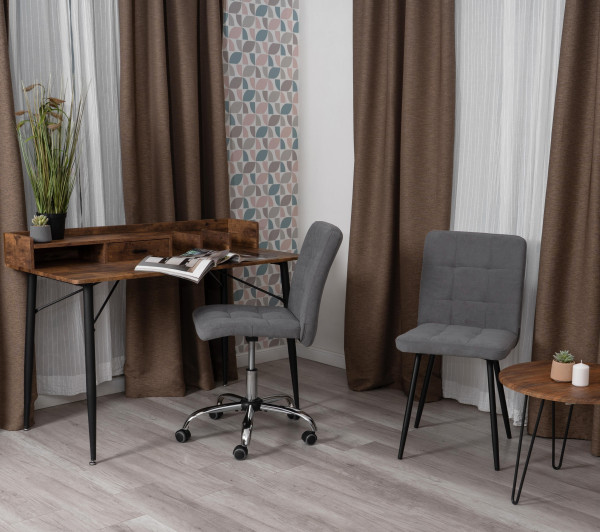 Комплект кресло + стул Medeo LT, флок , серый/черный, 29, 45х56х89 см фото № 10