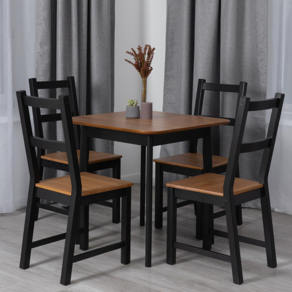 Стол Соната Люкс/ Sonata Lux table, 75х75х73 см массив сосны, антик/чёрный, 75х75х73 см фото № 6