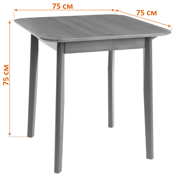Стол Соната Люкс/ Sonata Lux table, 75х75х73 см массив сосны, антик/чёрный, 75х75х73 см фото № 7