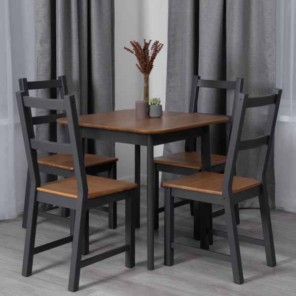 Стол Соната Люкс/ Sonata Lux table, 75х75х73 см массив сосны, антик /графит, 75х75х73 см фото № 6