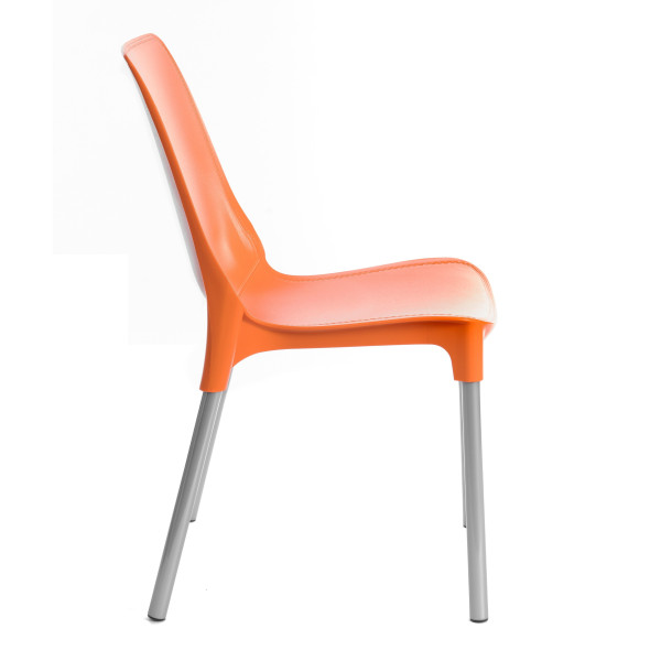 Стул GENIUS (mod 75) металл/пластик, 46x56x84cм, оранжевый/ножки хром фото № 2