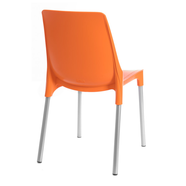 Стул GENIUS (mod 75) металл/пластик, 46x56x84cм, оранжевый/ножки хром фото № 3