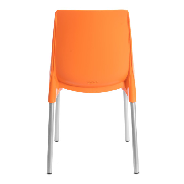 Стул GENIUS (mod 75) металл/пластик, 46x56x84cм, оранжевый/ножки хром фото № 4