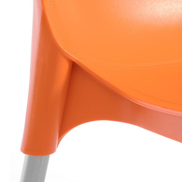 Стул GENIUS (mod 75) металл/пластик, 46x56x84cм, оранжевый/ножки хром фото № 6