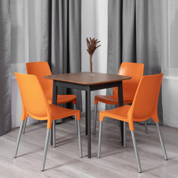 Стул GENIUS (mod 75) металл/пластик, 46x56x84cм, оранжевый/ножки хром фото № 11