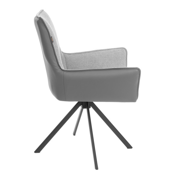 Кресло Murano/Мурано опора 360, велюр/букле (HYP)/Экокожа, светло-серый/графит фото № 2