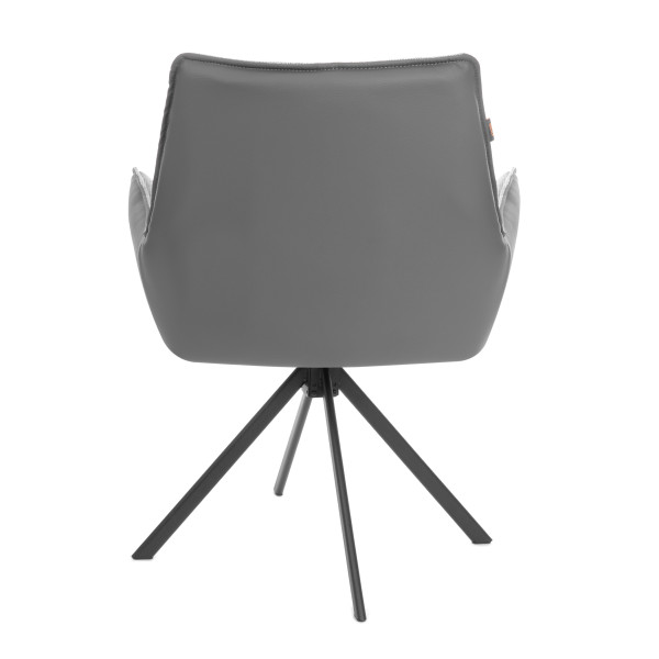 Кресло Murano/Мурано опора 360, велюр/букле (HYP)/Экокожа, светло-серый/графит фото № 4