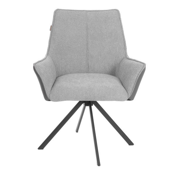 Кресло Murano/Мурано опора 360, велюр/букле (HYP)/Экокожа, светло-серый/графит фото № 5