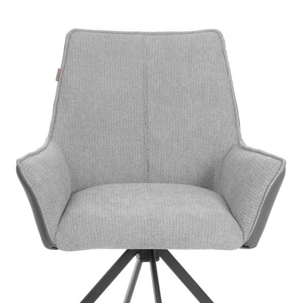 Кресло Murano/Мурано опора 360, велюр/букле (HYP)/Экокожа, светло-серый/графит фото № 6