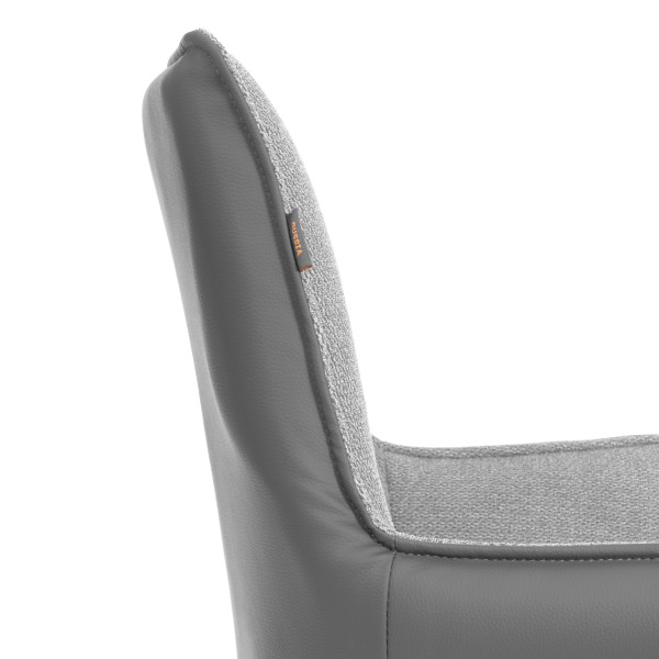 Кресло Murano/Мурано опора 360, велюр/букле (HYP)/Экокожа, светло-серый/графит фото № 10