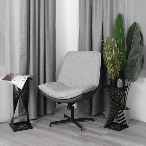 Кресло лаунж Cosmo велюр/букле (HYP)/Экокожа, светло-серый/графит фото № 17