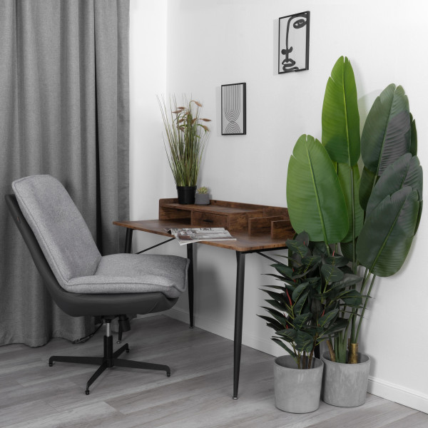 Кресло лаунж Cosmo велюр/букле (HYP)/Экокожа, светло-серый/графит фото № 16