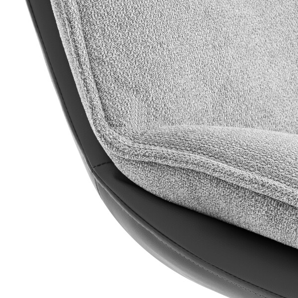Кресло лаунж Cosmo/Космо велюр/букле (HYP)/экокожа, светло-серый/графит фото № 8