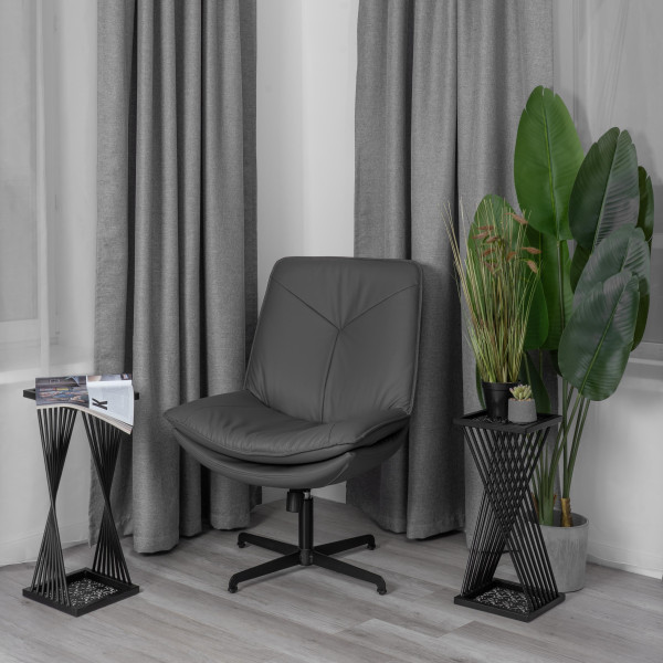 Кресло лаунж Cosmo экокожа, графит фото № 16