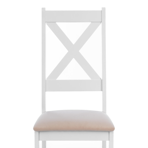 Стул CROSSMAN NEW, Многослойный березовый шпон, 41х40х100 см, white/велюр бежевый фото № 6