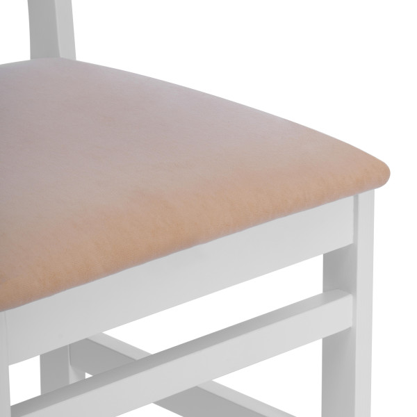 Стул CROSSMAN NEW, Многослойный березовый шпон, 41х40х100 см, white/велюр бежевый фото № 8