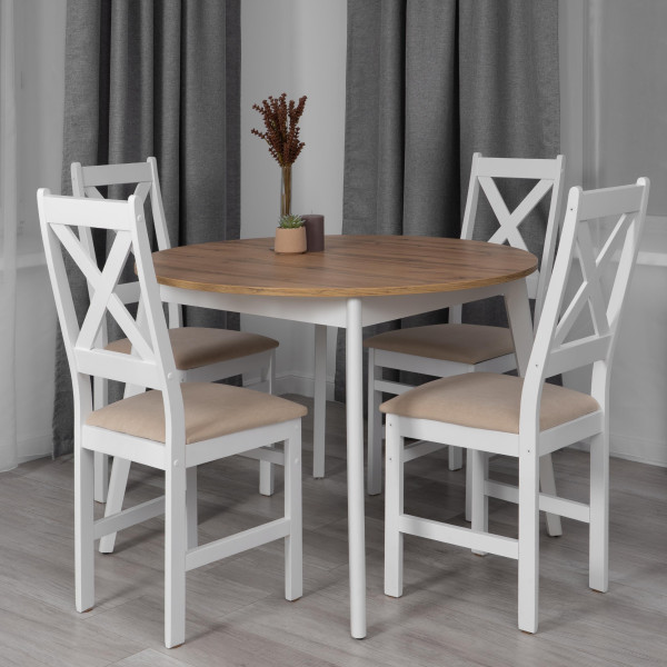 Стул CROSSMAN NEW, Многослойный березовый шпон, 41х40х100 см, white/велюр бежевый фото № 13