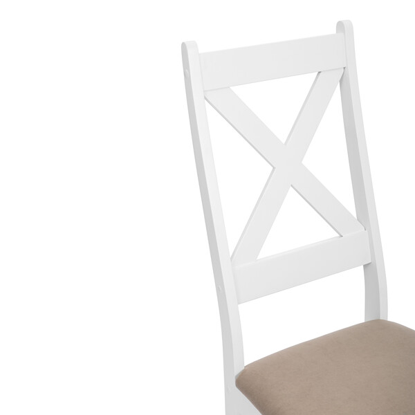 Стул Crossman/Кроссман Нью, многослойный березовый шпон, 41х40х100см, белый/велюр бежевый фото № 7