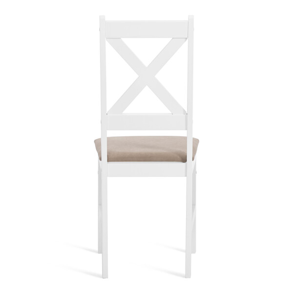 Стул Crossman/Кроссман Нью, многослойный березовый шпон, 41х40х100см, белый/велюр бежевый фото № 4