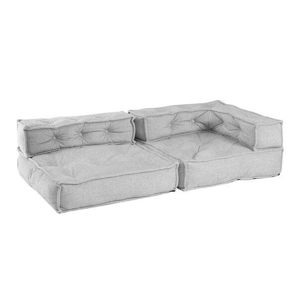 Модуль мягкий прямой Miracle велюр/букле, VT shape silver, 82x81x24 см фото № 12