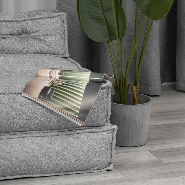 Модуль мягкий прямой Miracle велюр/букле, VT shape silver, 82x81x24 см фото № 17