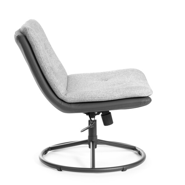 Кресло лаунж Oslo/Осло велюр/букле/экокожа, vt шейп серый/графит фото № 2