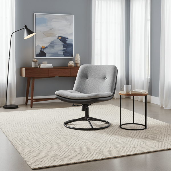 Кресло лаунж Oslo/Осло велюр/букле/экокожа, vt шейп серый/графит фото № 13