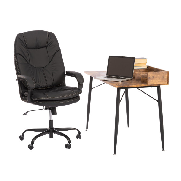 Кресло COMFORT Lux (22) metalBL кож/зам, черный, 36-6 фото № 17