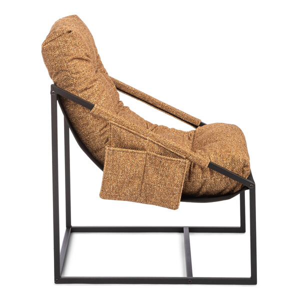 Подушка на кресло Charli/Чарли без подлокотника с карманом велюр/букле, vt шейп горчичный фото № 3