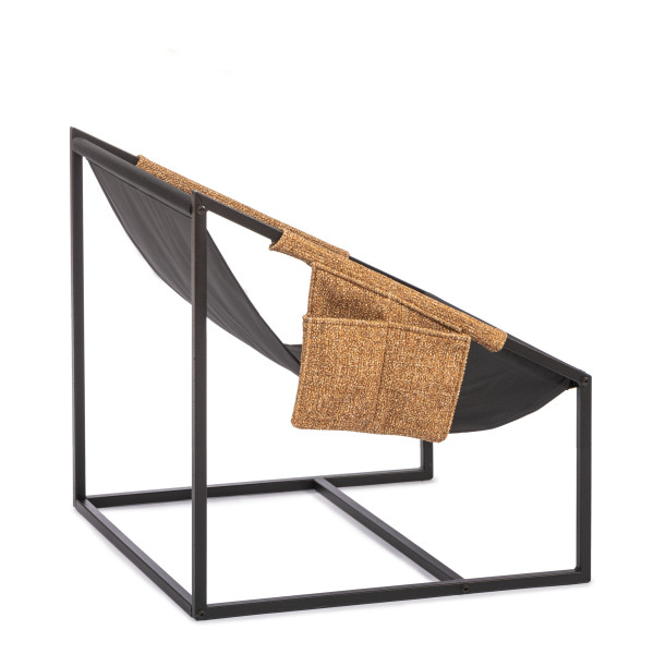 Кресло Charli / Чарли без подлокотника с карманом, велюр/букле, VT shape amber фото № 6