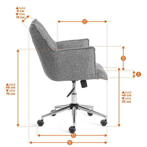 Кресло Lutz/Луц хром велюр/букле, VT shape amber фото № 15