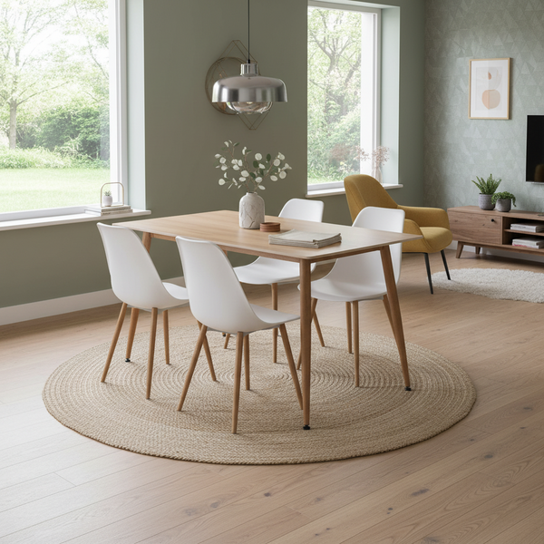 Стол обеденный Austen/Остин столешница керамика (матовая) /опоры металл, цвет натуральное дерево, 120x80x75(+1) см фото № 7